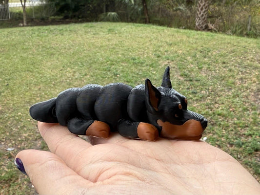 Doberman Flexi / 3D print / desk pets / desk buddy / fidget / articulated figure