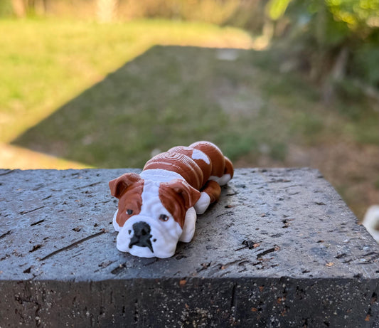 English Bulldog Flexi / 3D print / desk pets / desk buddy / fidget / articulated figure