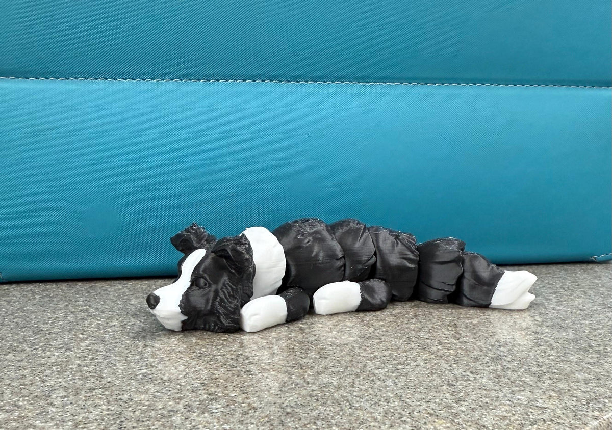 Flexi Border Collie / BC / Customizable / articulated fidget / Lilac / Black / Chocolate