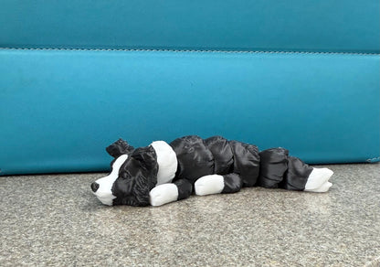 Flexi Border Collie / BC / Customizable / articulated fidget / Lilac / Black / Chocolate