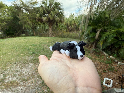 Flexi Border Collie / BC / Customizable / articulated fidget / Lilac / Black / Chocolate