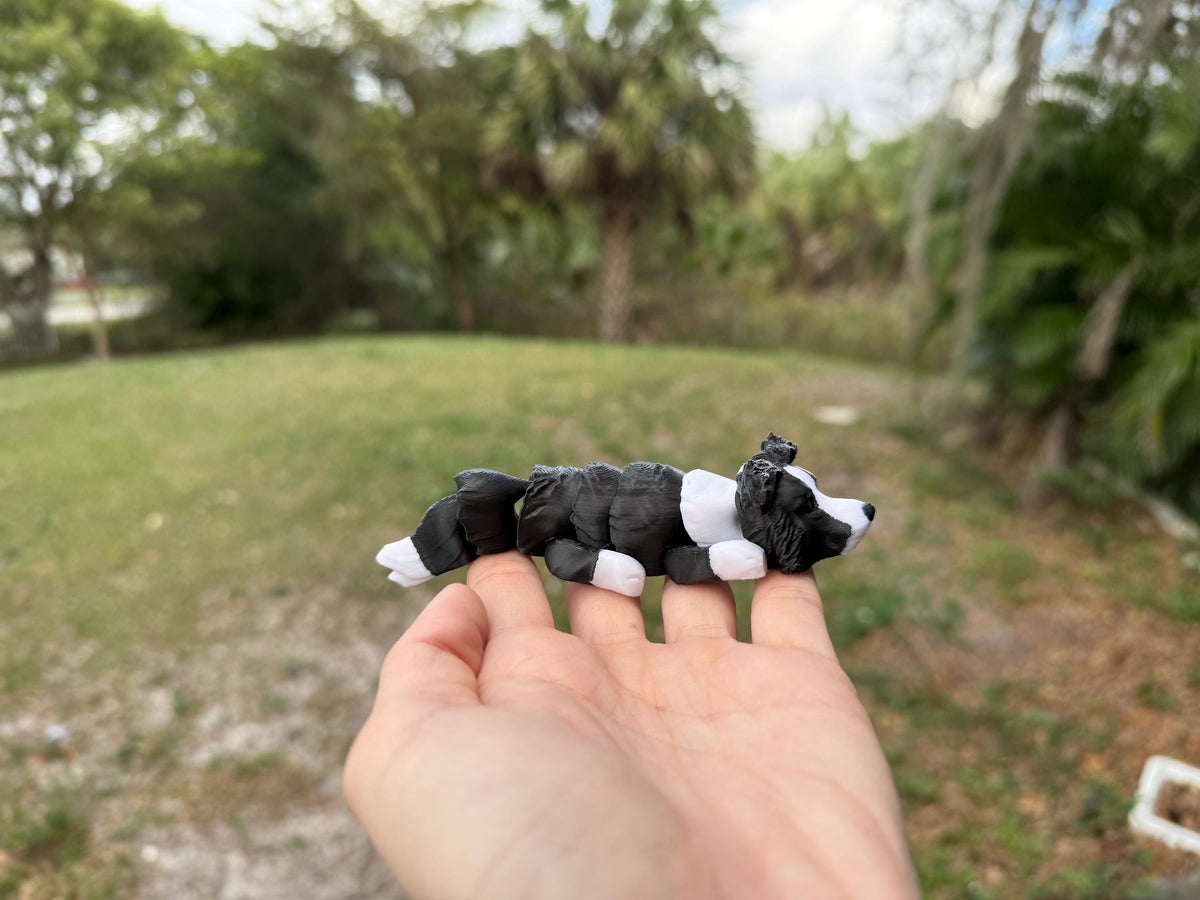 Flexi Border Collie / BC / Customizable / articulated fidget / Lilac / Black / Chocolate