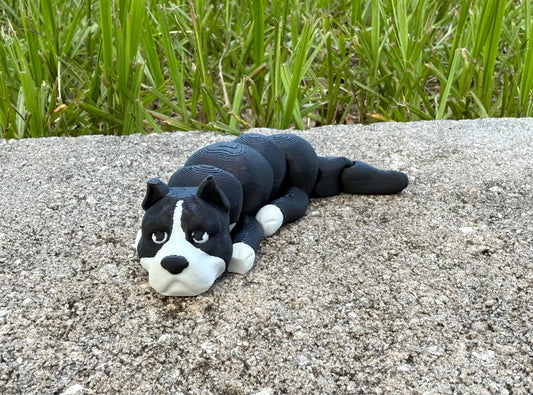 3D Printed American Bully Flexi Desk Pet: Articulated Fidget Figure