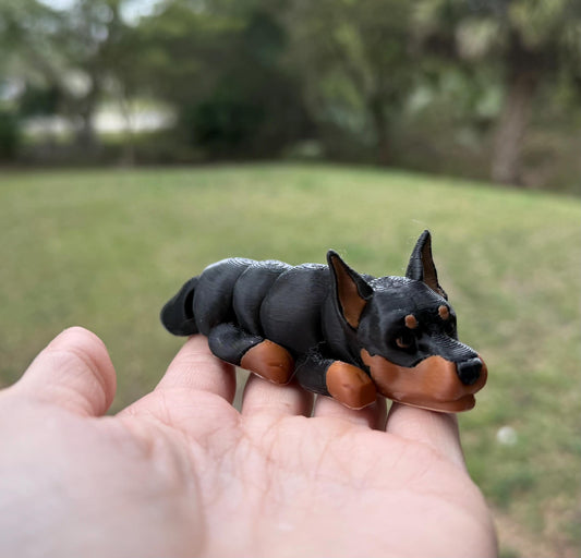 Doberman Flexi / 3D print / desk pets / desk buddy / fidget / articulated figure