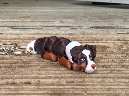 Red Tri Aussie Flexi / Australian Shepard / 3D print / desk pets / desk buddy / fidget / articulated figure