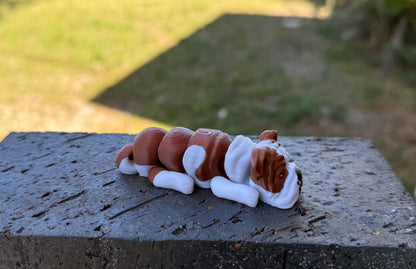 English Bulldog Flexi / 3D print / desk pets / desk buddy / fidget / articulated figure