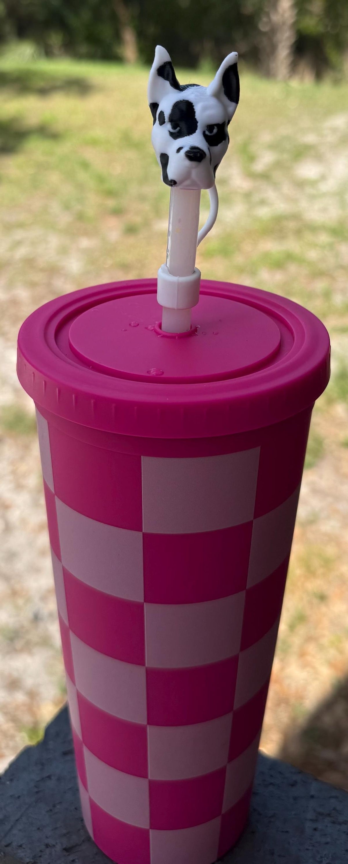Dog breed straw toppers / silicone straws / compatible with most cups!