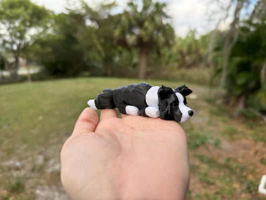 Flexi Border Collie / BC / Customizable / articulated fidget / Lilac / Black / Chocolate